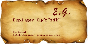 Eppinger Győző névjegykártya
